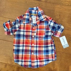 NWT Baby flannel button down shirt